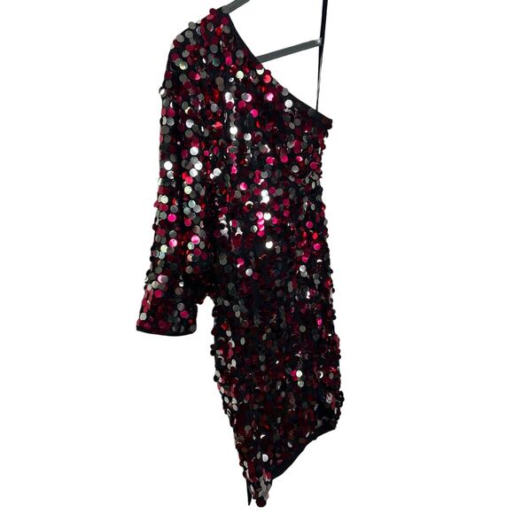 HOURS Sequin Mini Dress Open Tie Back Embellished Party Statement Celebration XS - Picture 1 of 7